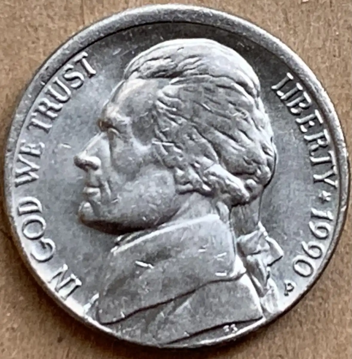 1990--P-Jefferson-Nickel-Misaligned-Die-Ebay-Purchase